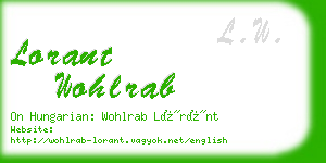 lorant wohlrab business card